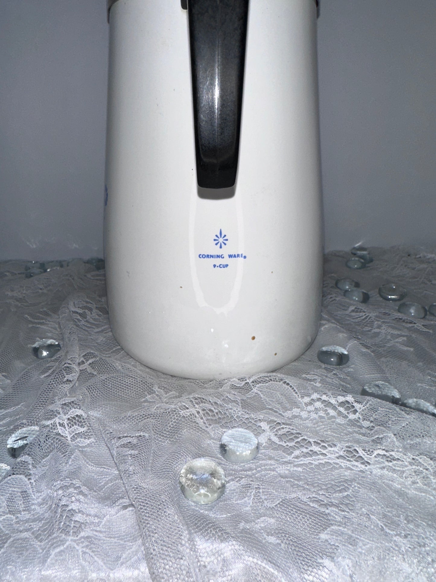 Corning Ware Stovetop Percolator 9 Cup Complete Basket Lid Vintage Cornflower