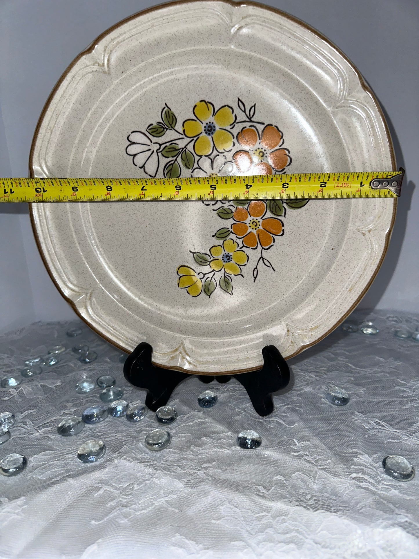 Hearthside Spring Garden Baroque Stoneware Dinner Plate