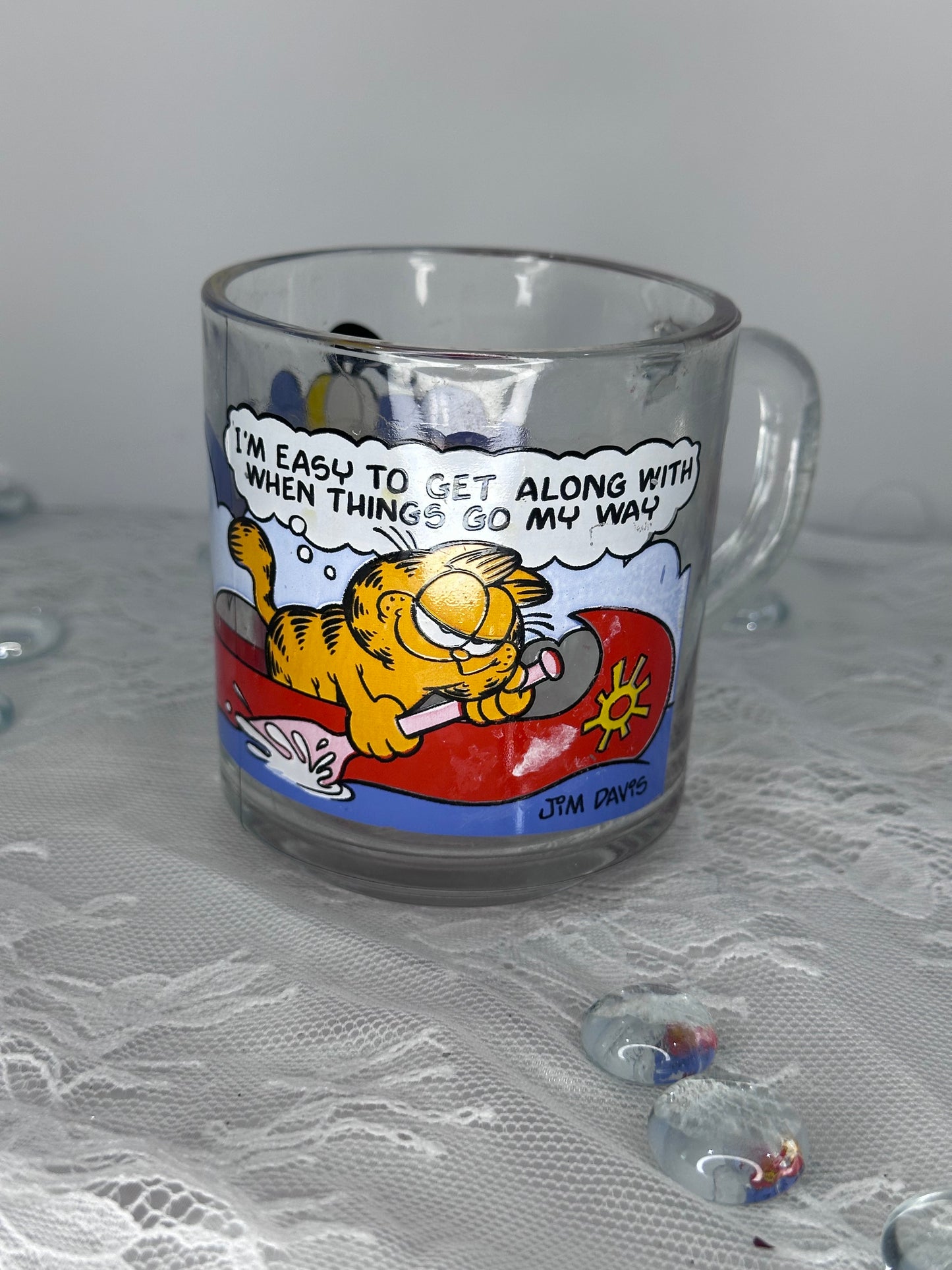 Vintage 1978 McDonald's Jim Davis Glass Garfield Mug USA