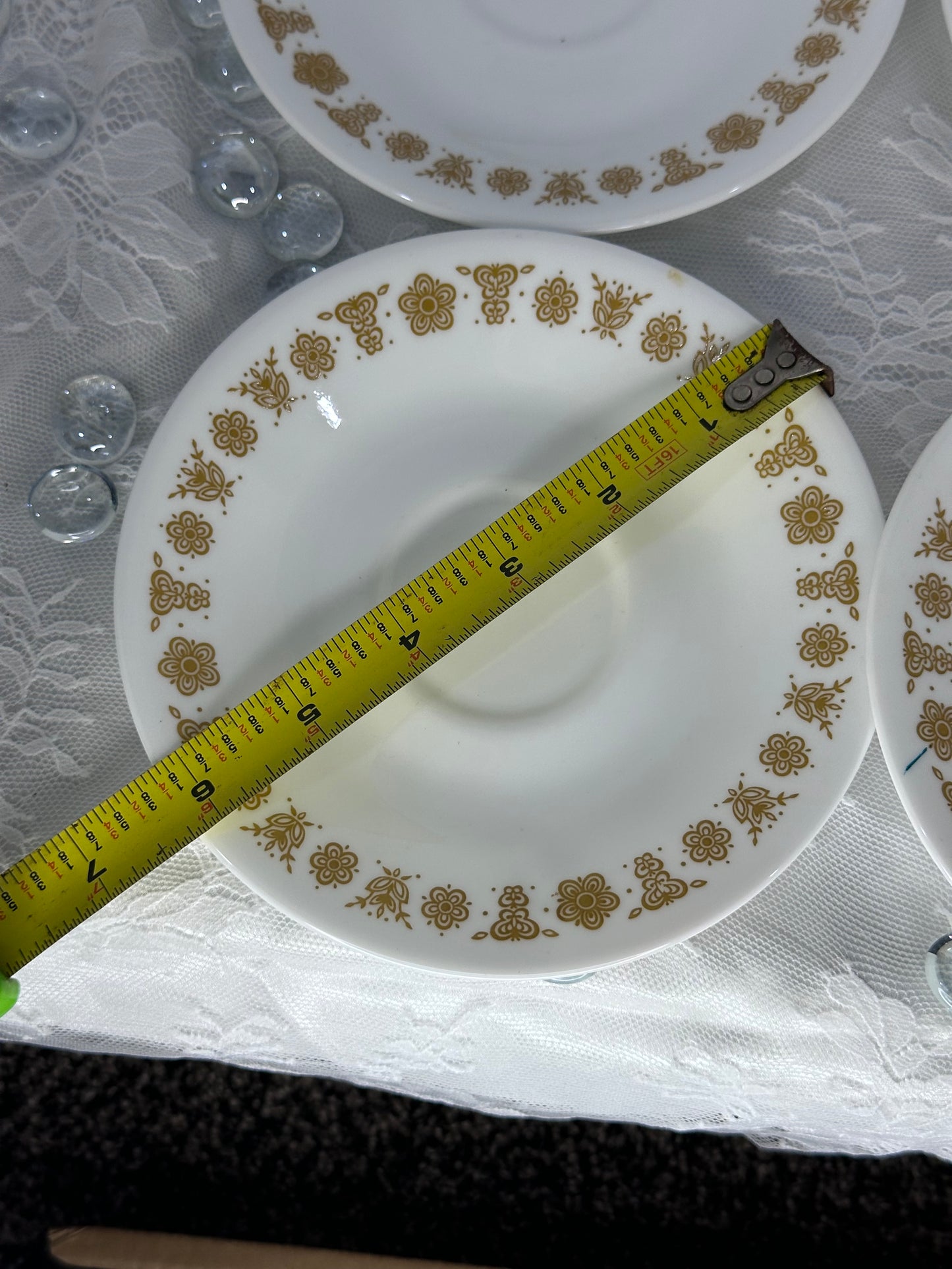 Corelle Butterfly Gold Dinner Plates / 1970 Corelle Corning BUTTERFLY GOLD