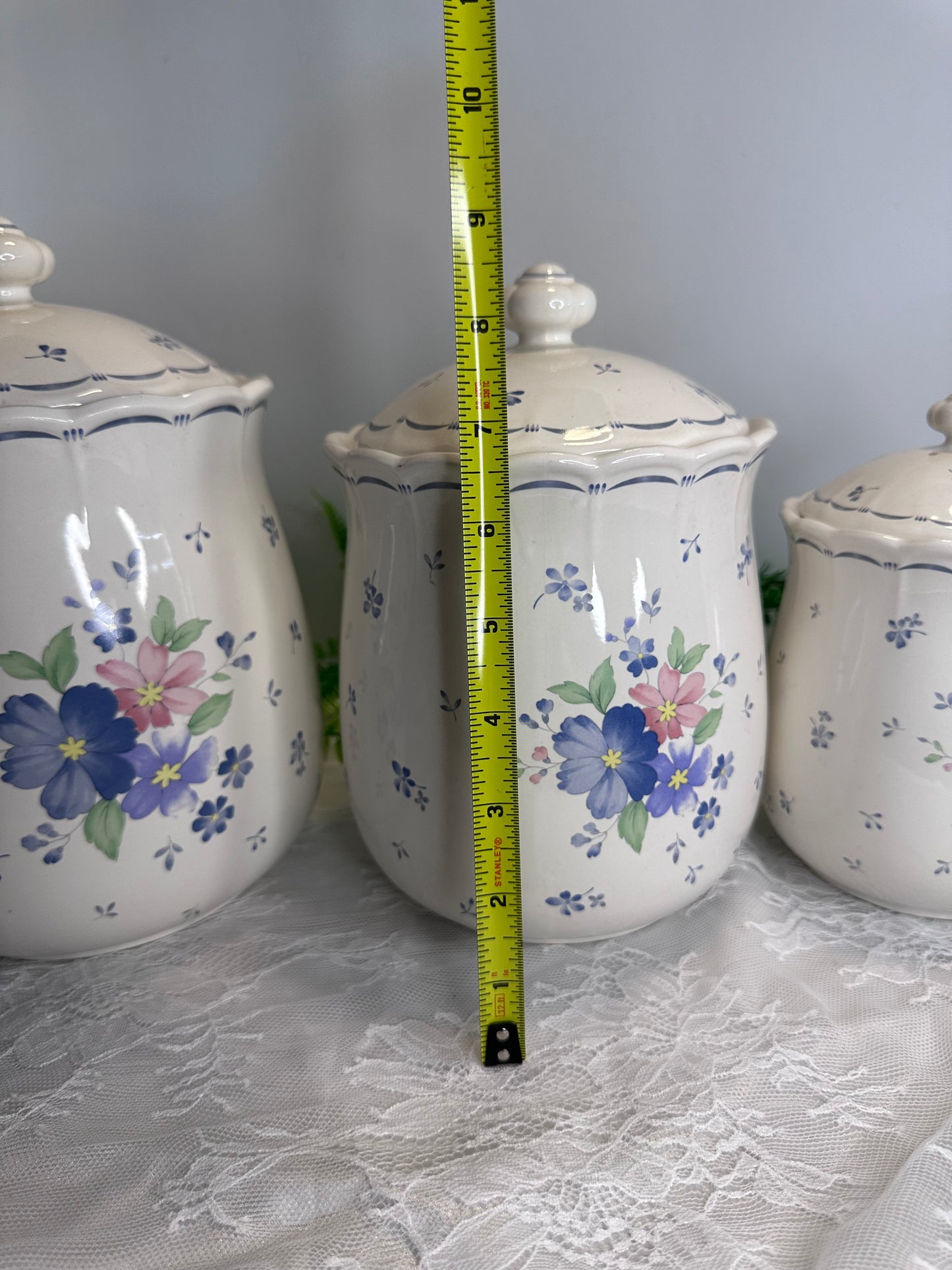 Vtg Nikko Provincial Designs Japan Dauphine Floral Canister Set Of 4