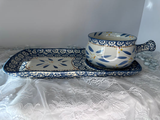 Temptations snack plate with mug set of 2