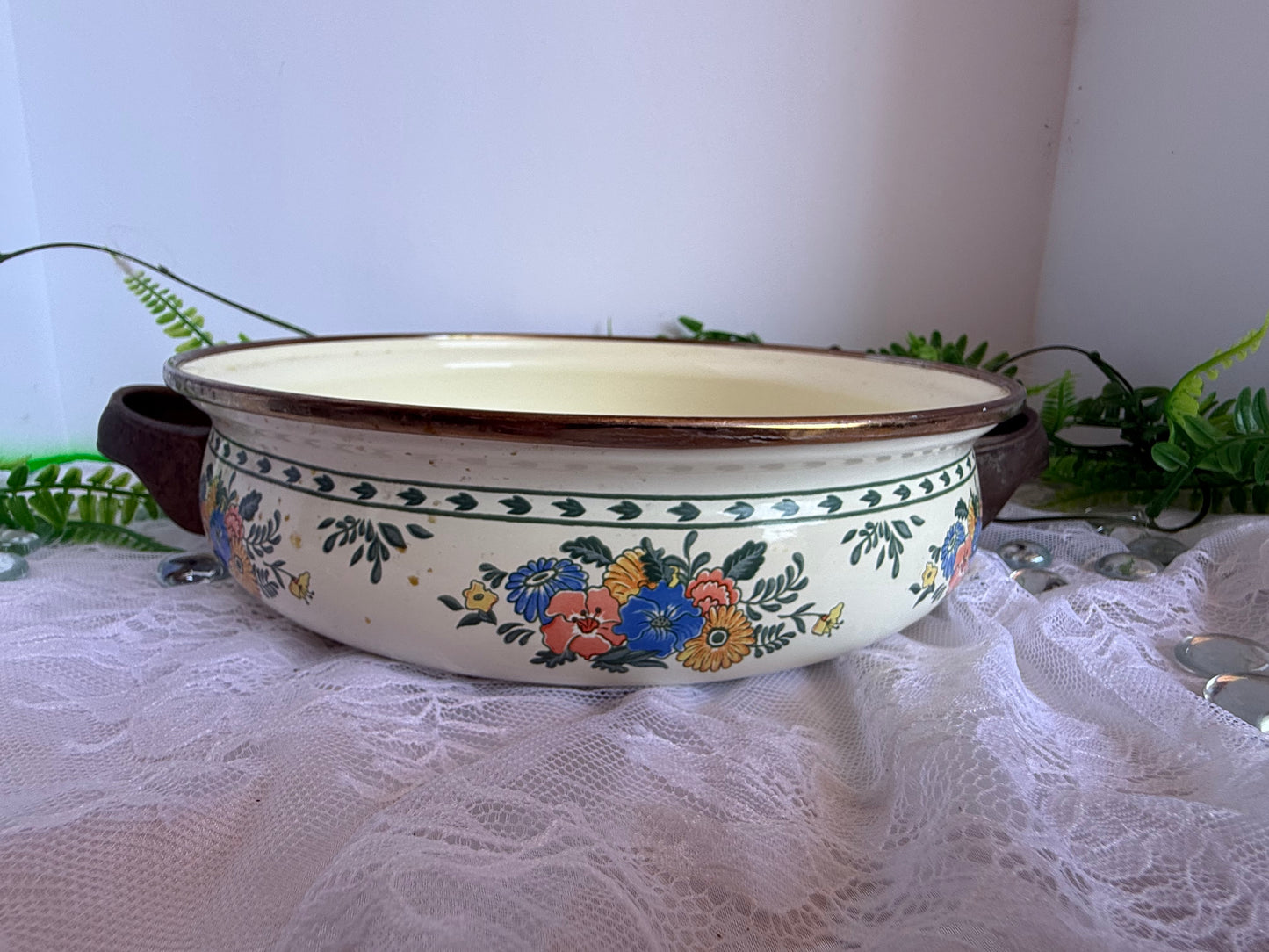 Vintage enamel pan