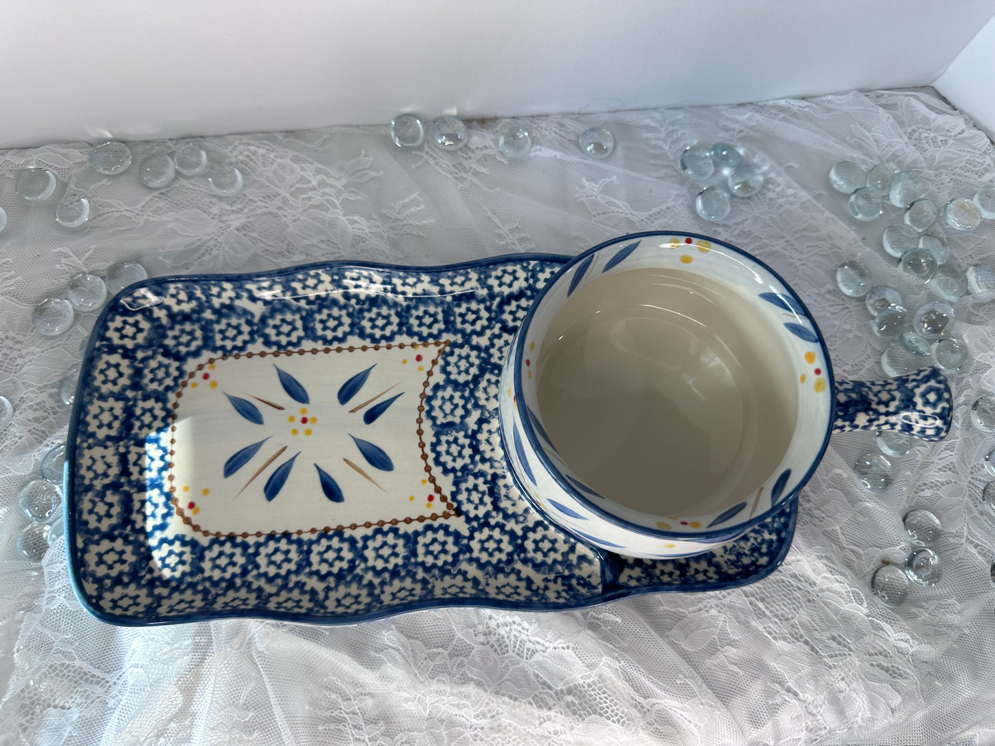 Temptations snack plate with mug set of 2