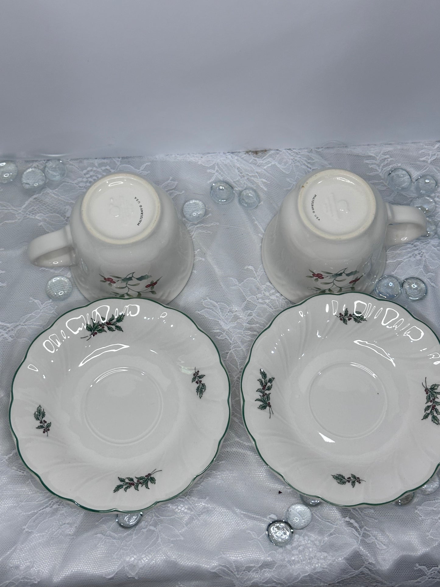 Pfaltzgraff Winterberry Tea Cup and Saucer set of 2