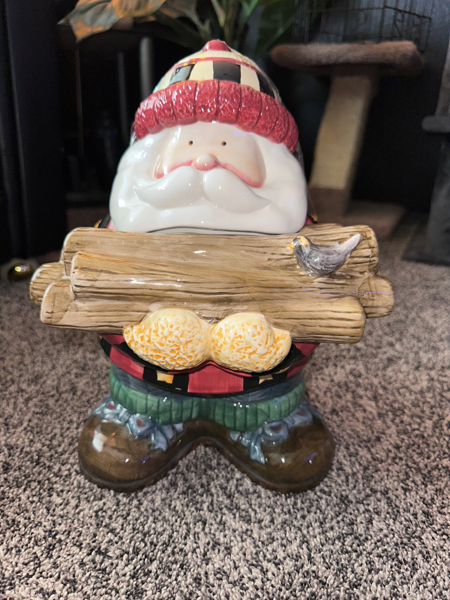 Sakura 1998 Debbie Mumm Woodland Santa Cookie Jar