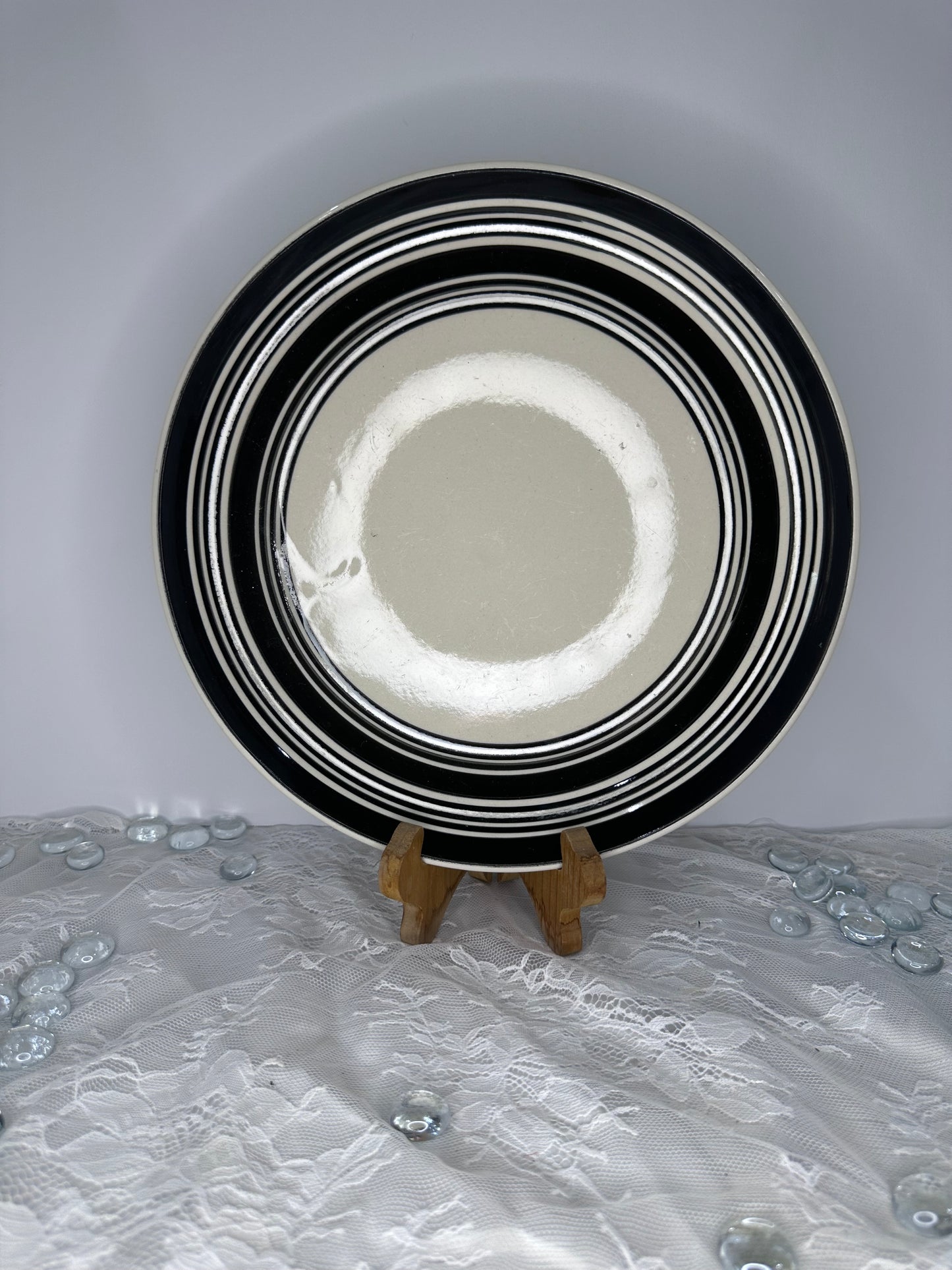 Today’s Home Banded Black & White Stoneware Dinnerware