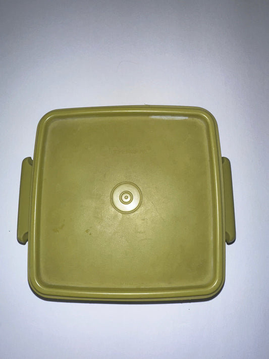 Vintage avocado green Tupperware container