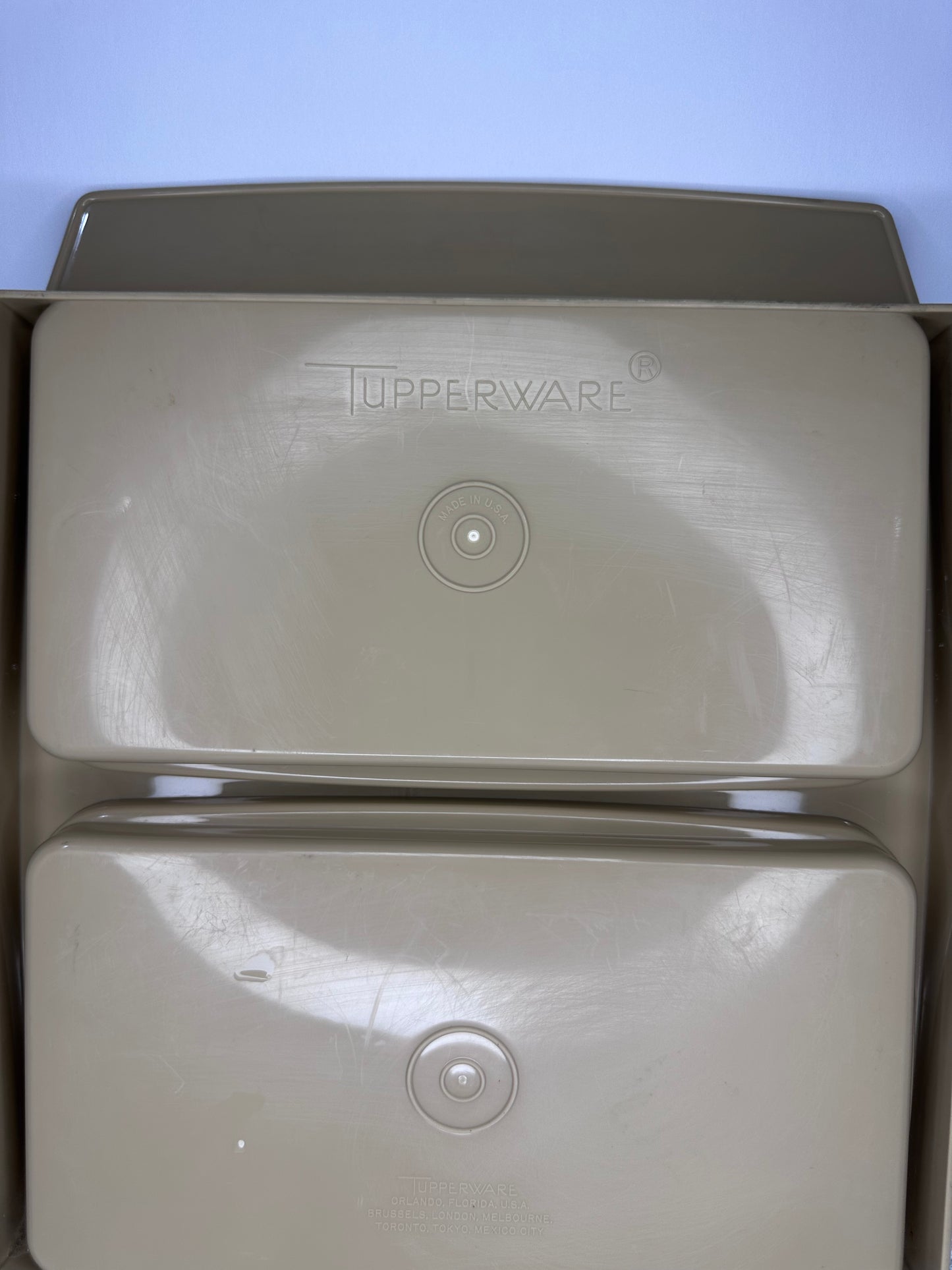 Vintage Tupperware Tan Deviled Boiled Egg Carrier Storage Container