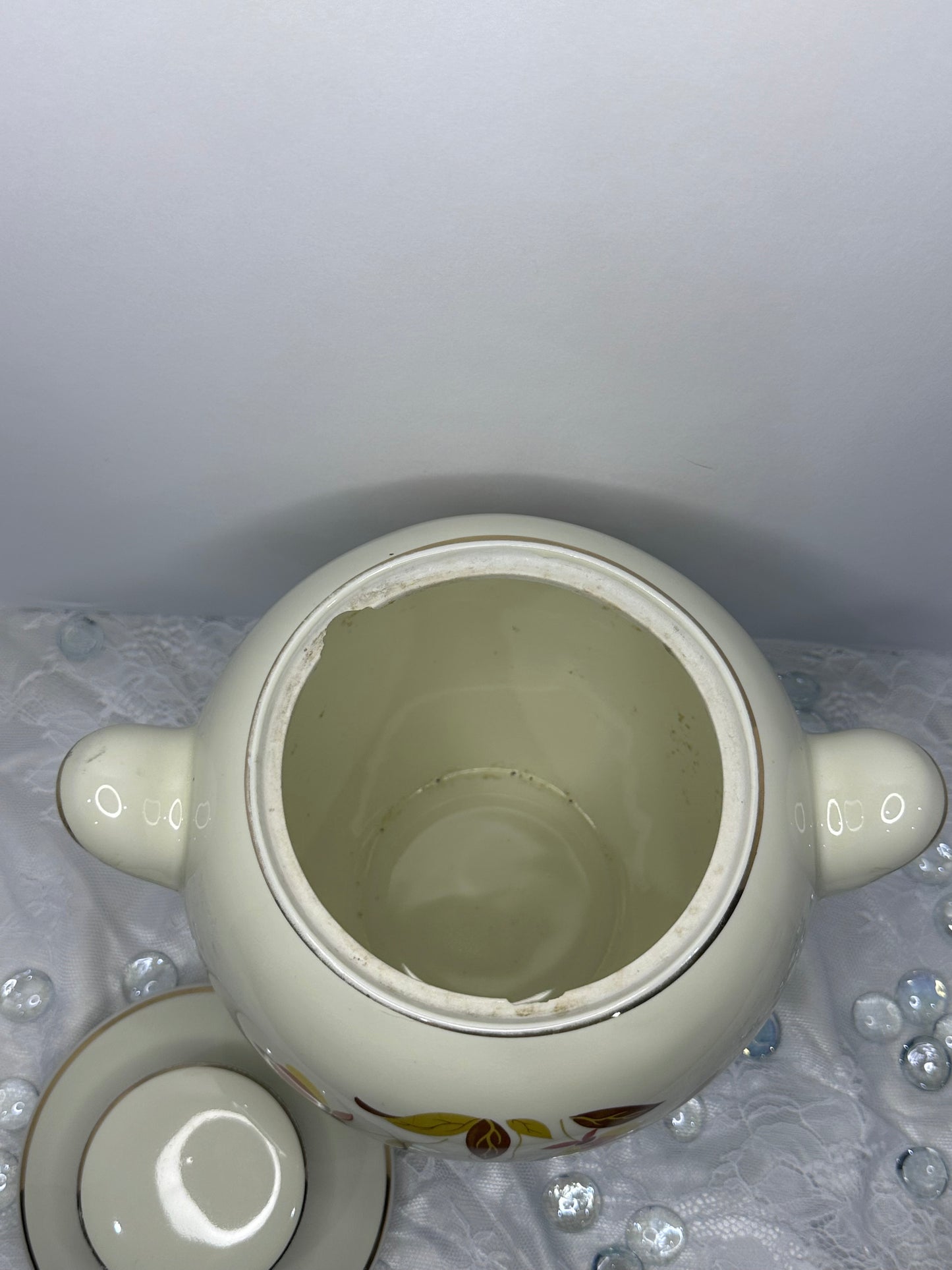 RARE Hall Jewel Tea Handled Cookie Jar with Lid