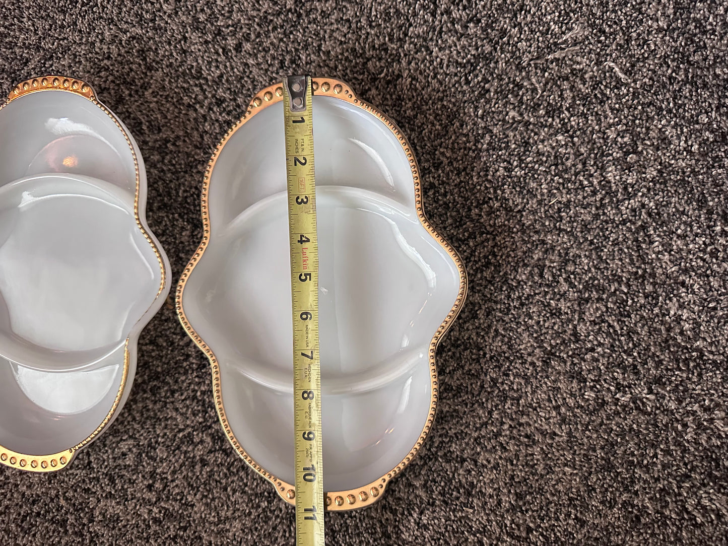 Fire king milk glass tray set of 2