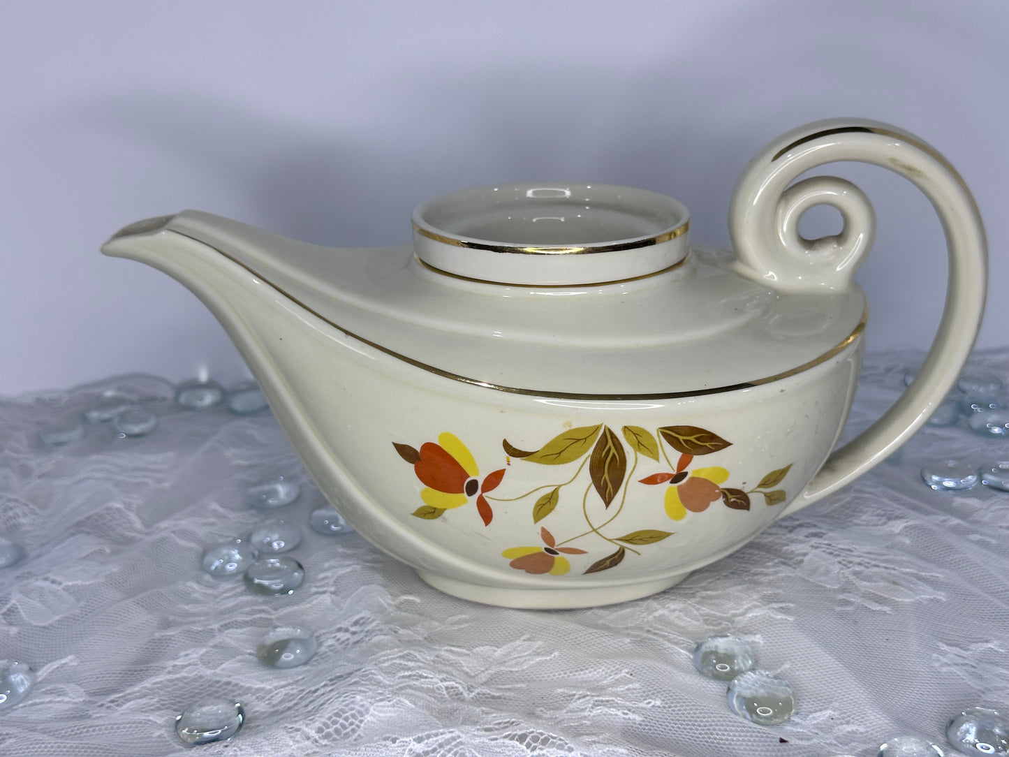 Vintage Hall Pottery Jewel Tea Autumn Leaf Pattern Infuser *missing lid*