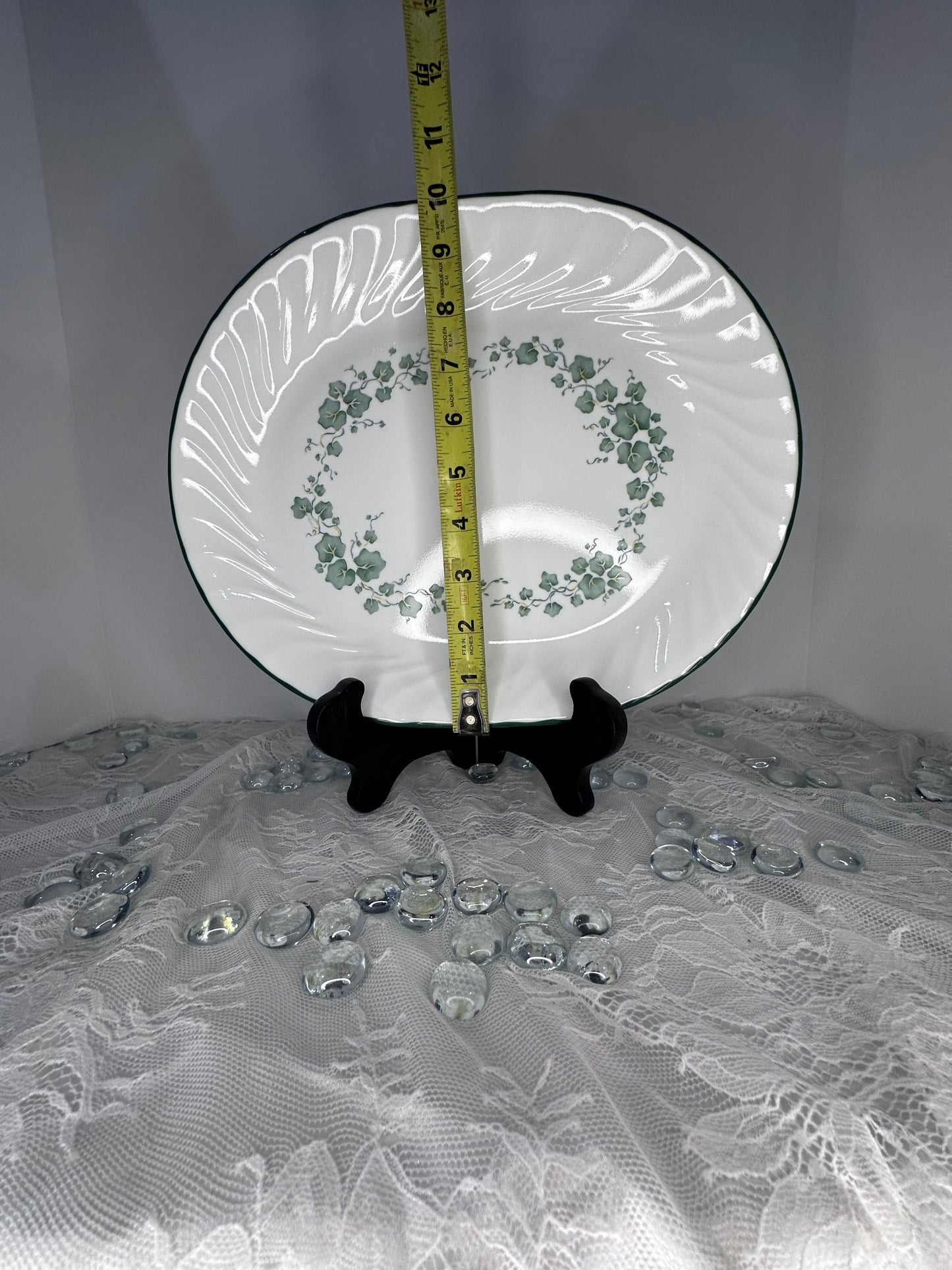 Corelle Callaway Green Ivy Swirl Pattern 12" Platter