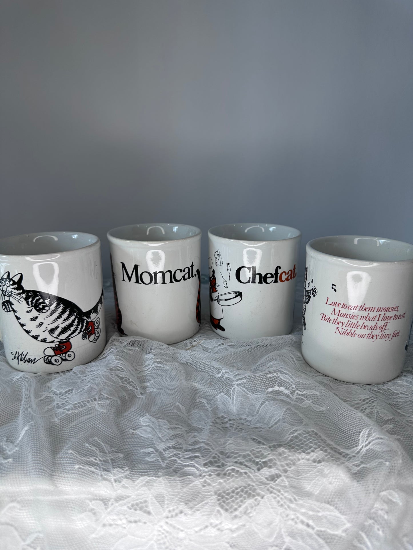 Set of 5 Cat mugs