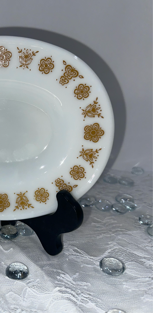 Pyrex “Golden Butterfly” Gravyboat Plate Only
