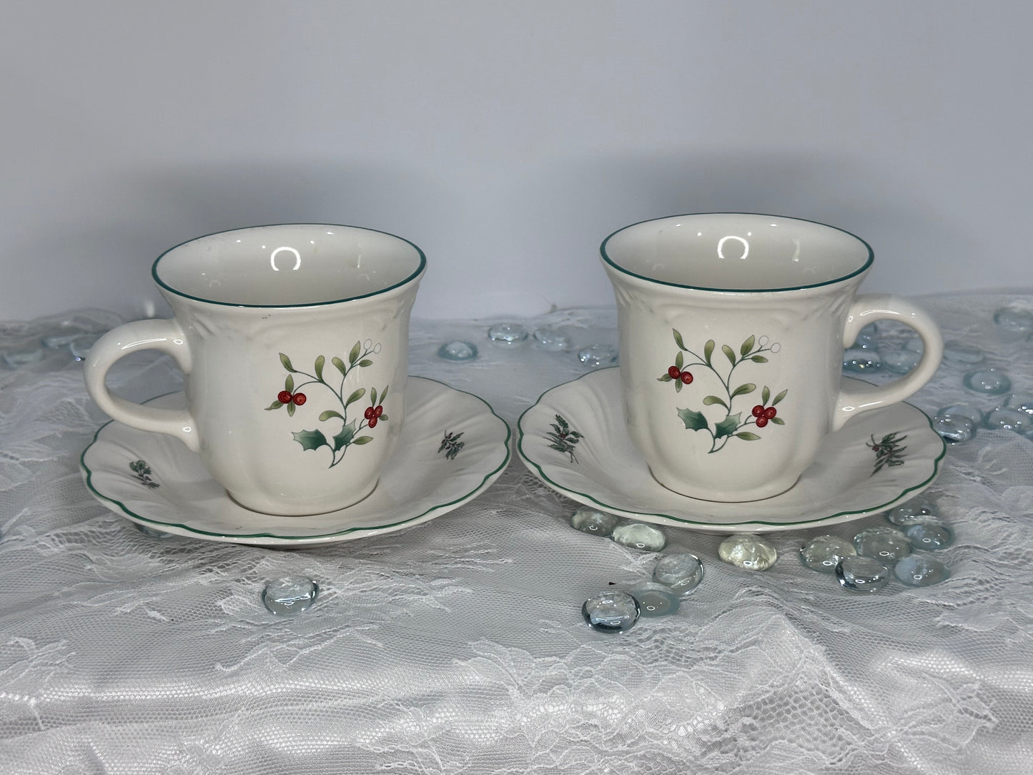 Pfaltzgraff Winterberry Tea Cup and Saucer set of 2