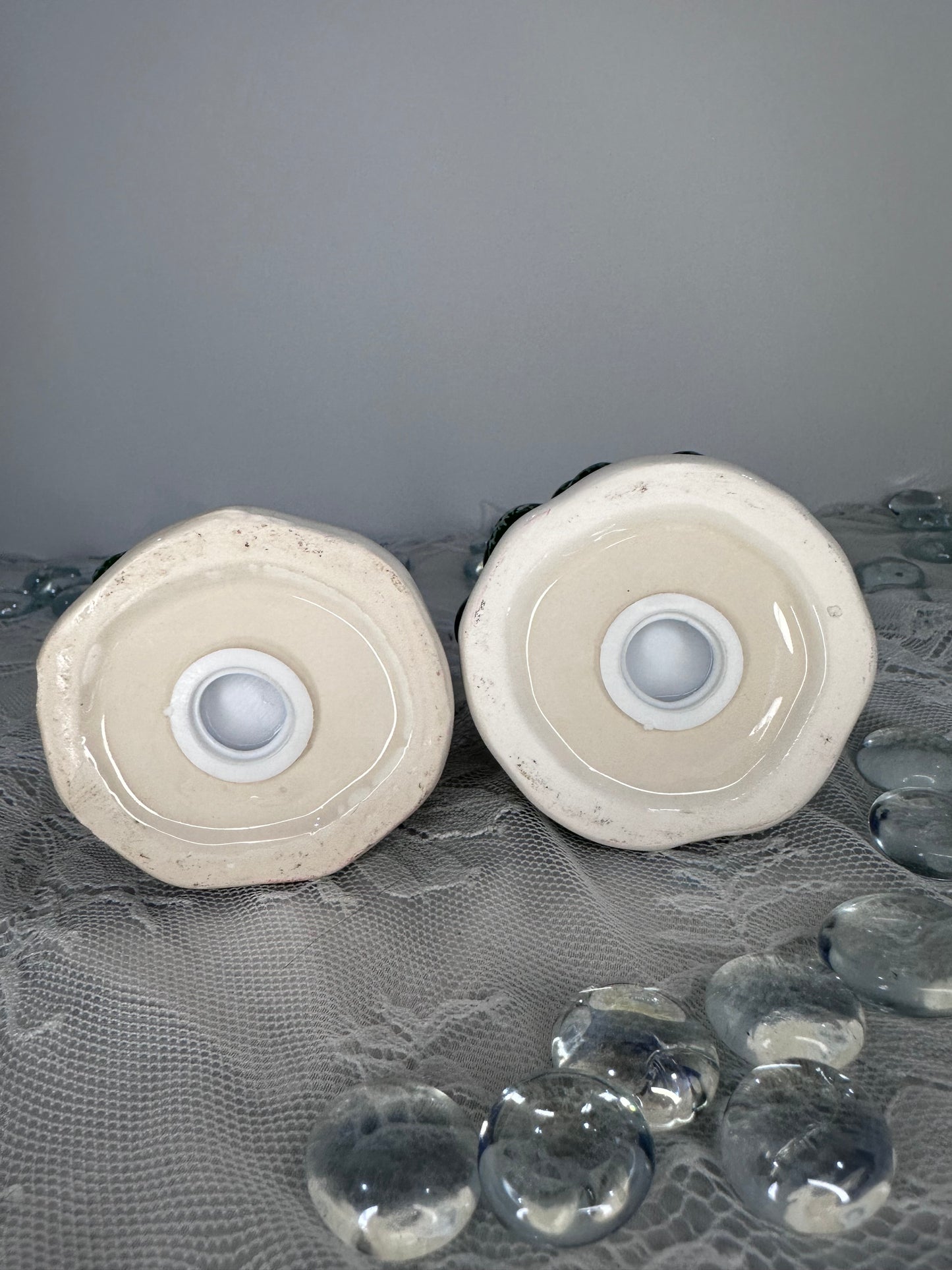 Vintage Christmas Tree Snowman and Reindeer Salt & Pepper Shakers Set