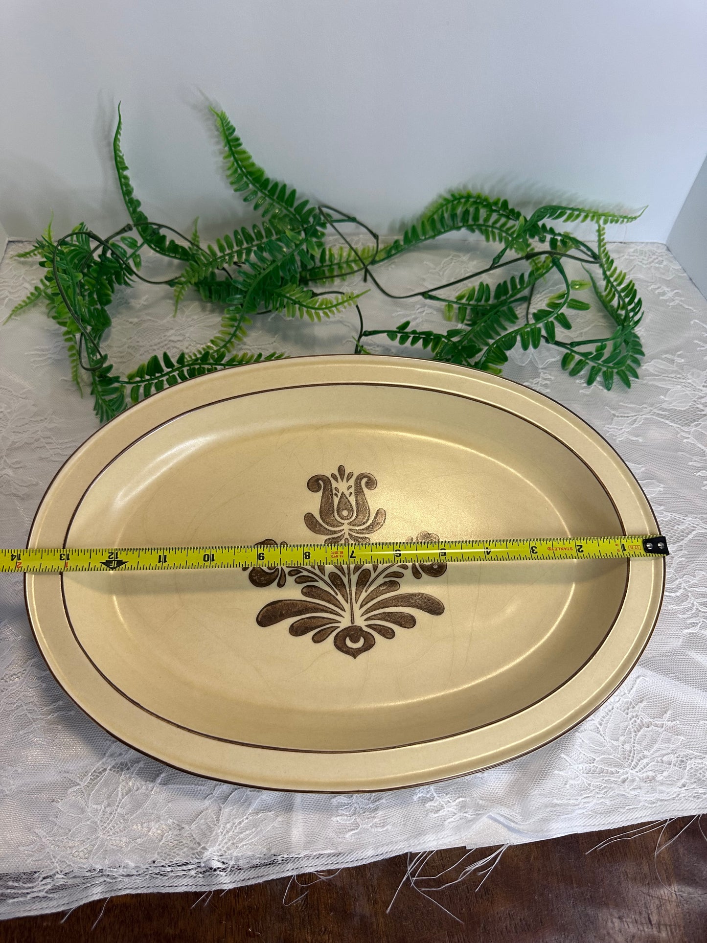 Vintage Pfaltzgraff Village Serving Platter Beige Brown