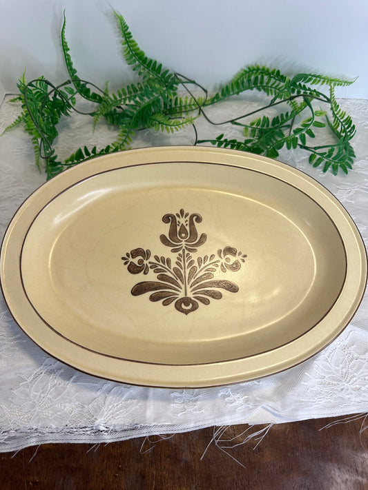 Vintage Pfaltzgraff Village Serving Platter Beige Brown