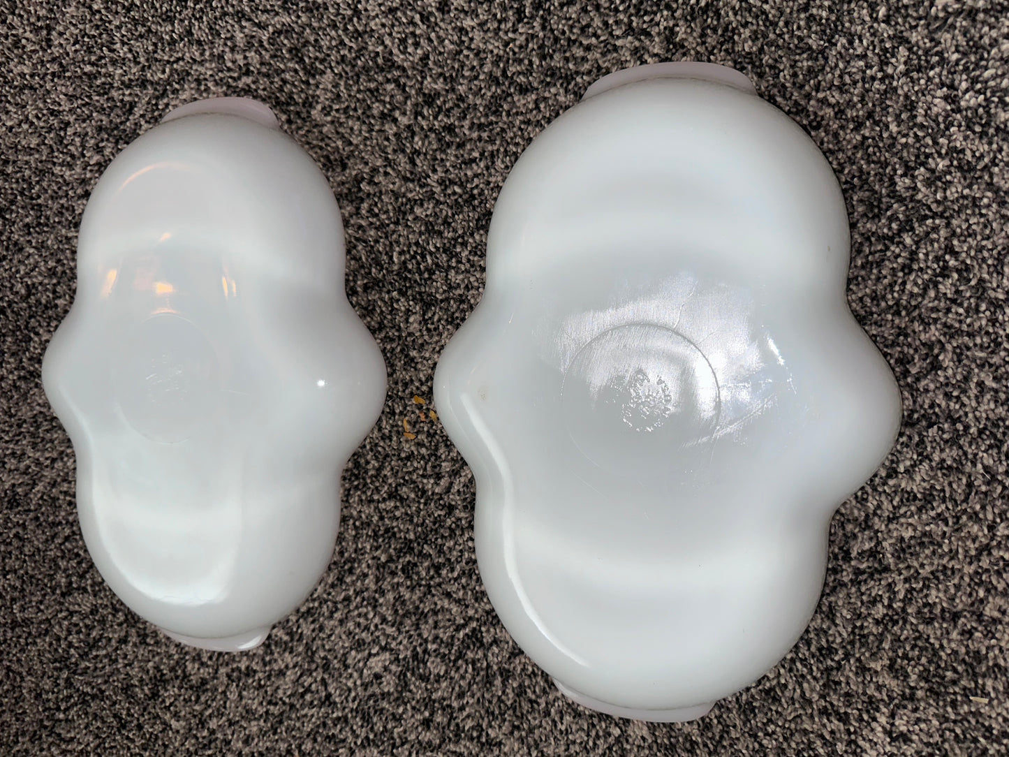 Fire King Milk Glass White and Gold Divided Dishes (2)