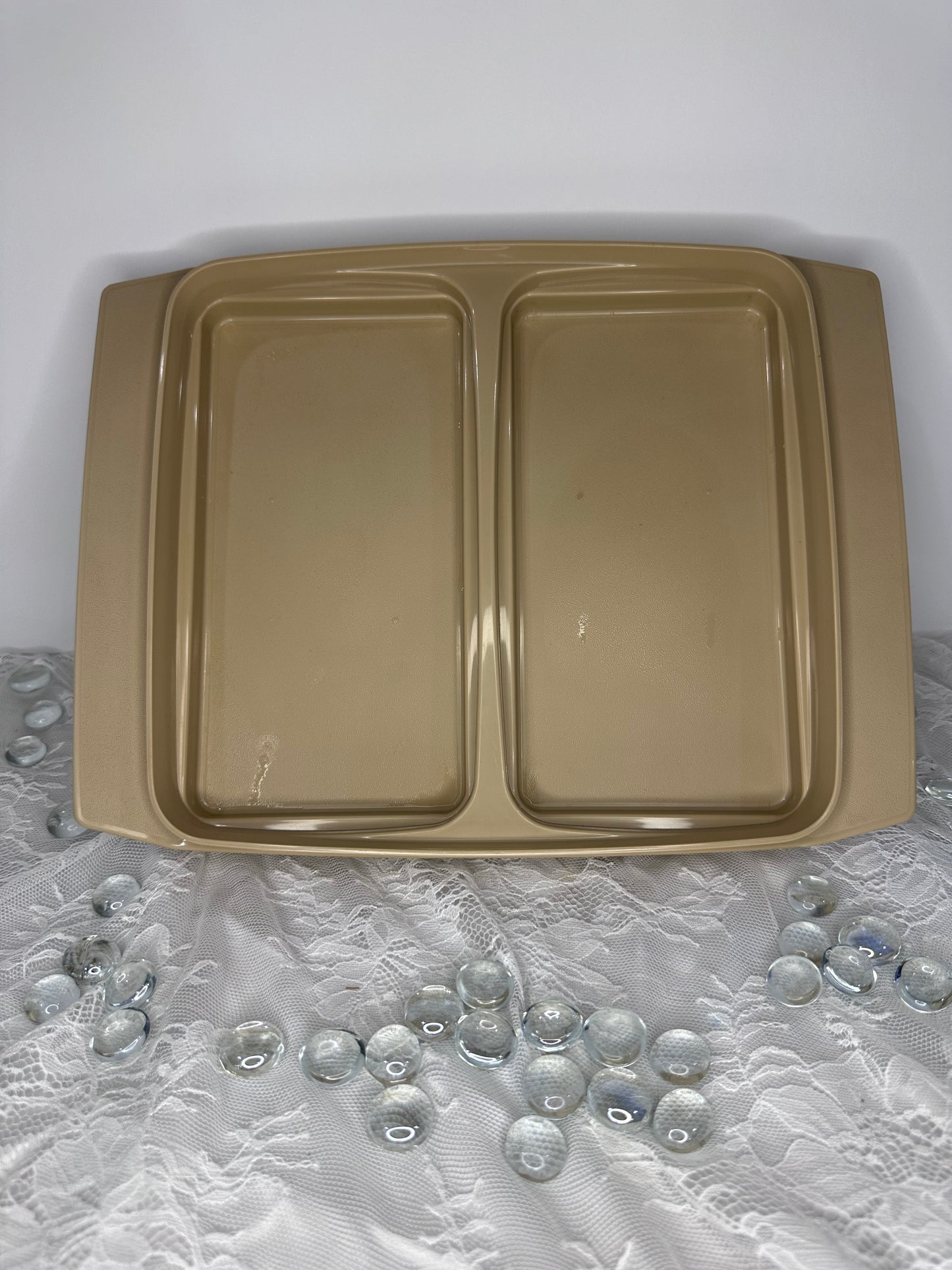 Vintage Tupperware Tan Deviled Boiled Egg Carrier Storage Container