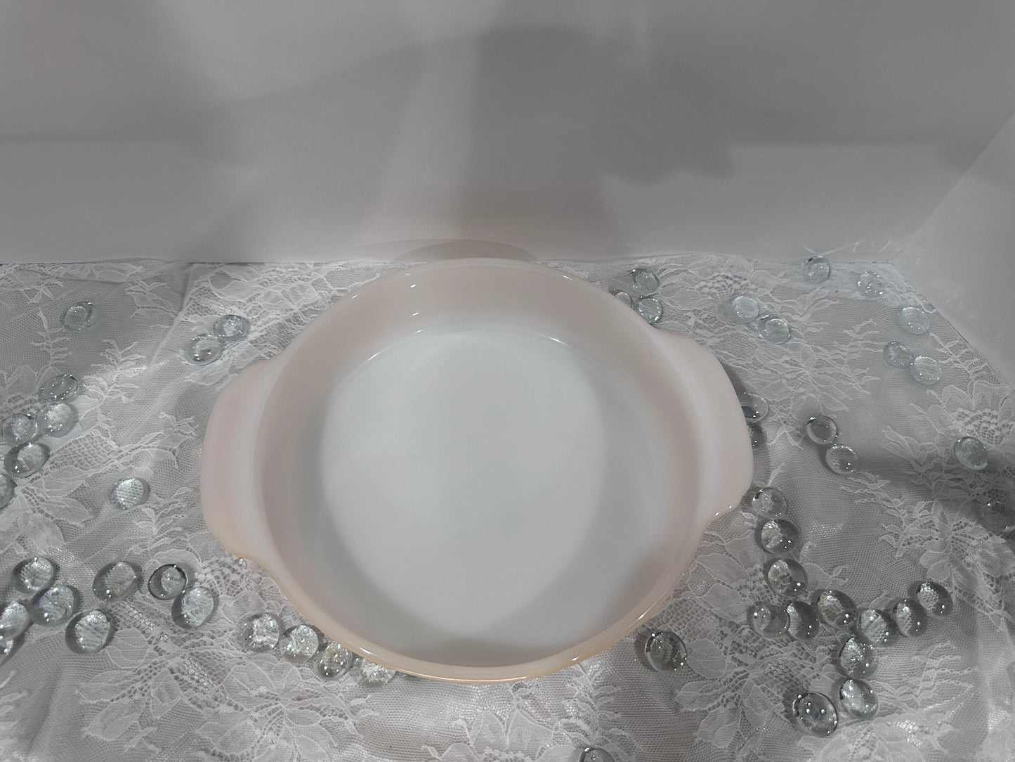 FireKing Peach Luster Casserole Dish