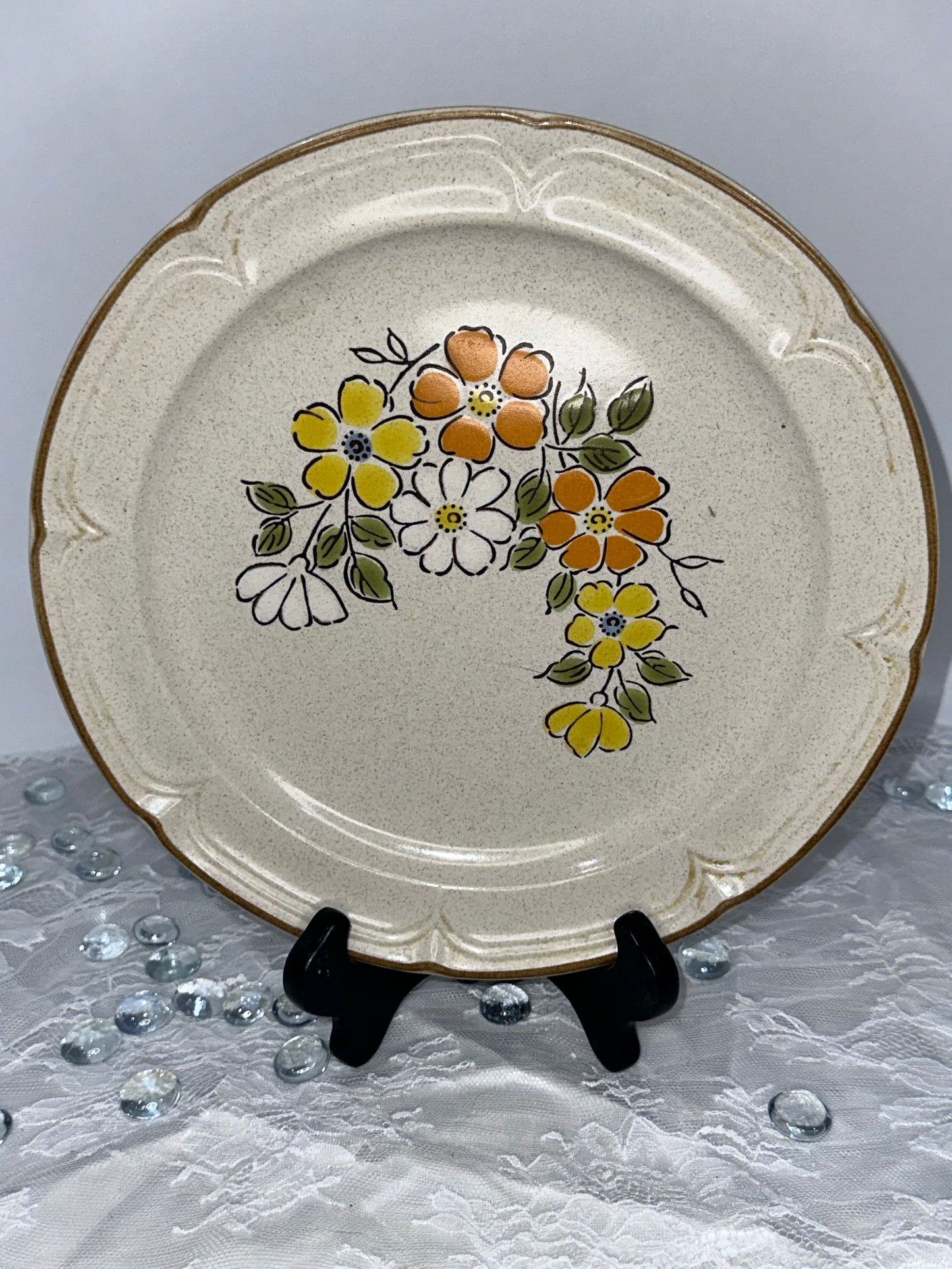 Hearthside Spring Garden Baroque Stoneware Dinner Plate