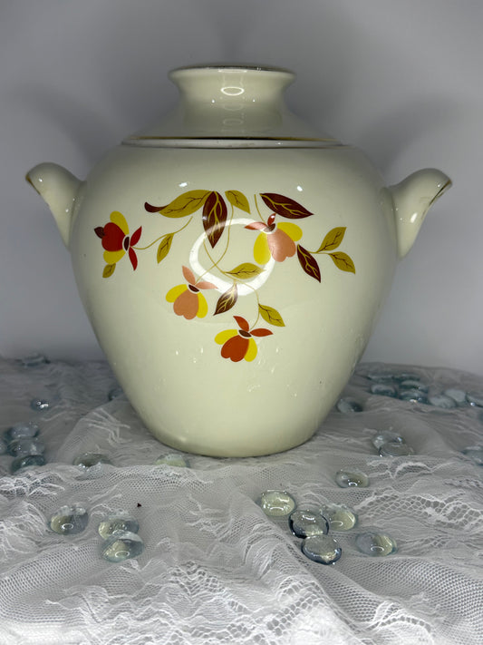 RARE Hall Jewel Tea Handled Cookie Jar with Lid