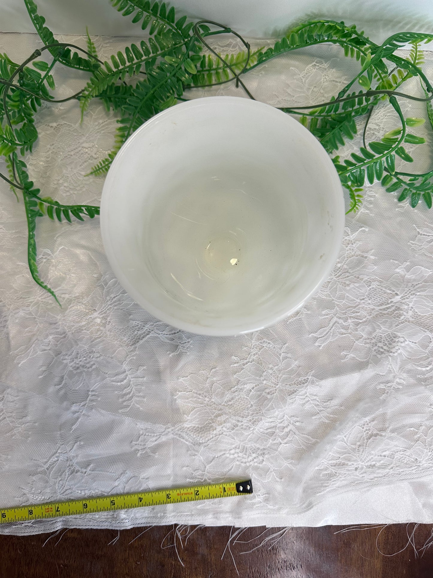 E.O. Brody milk glass vase