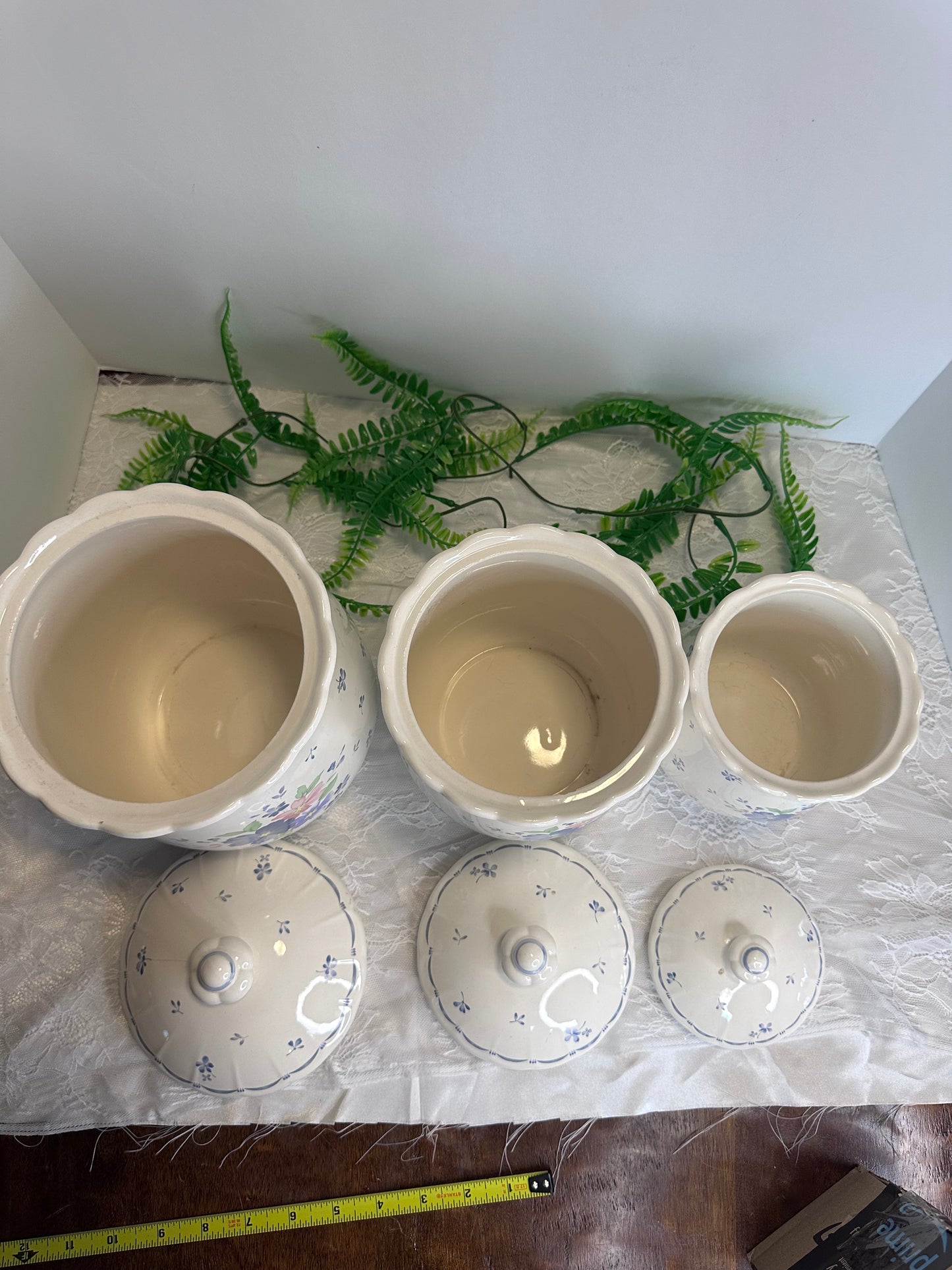 Vtg Nikko Provincial Designs Japan Dauphine Floral Canister Set Of 4