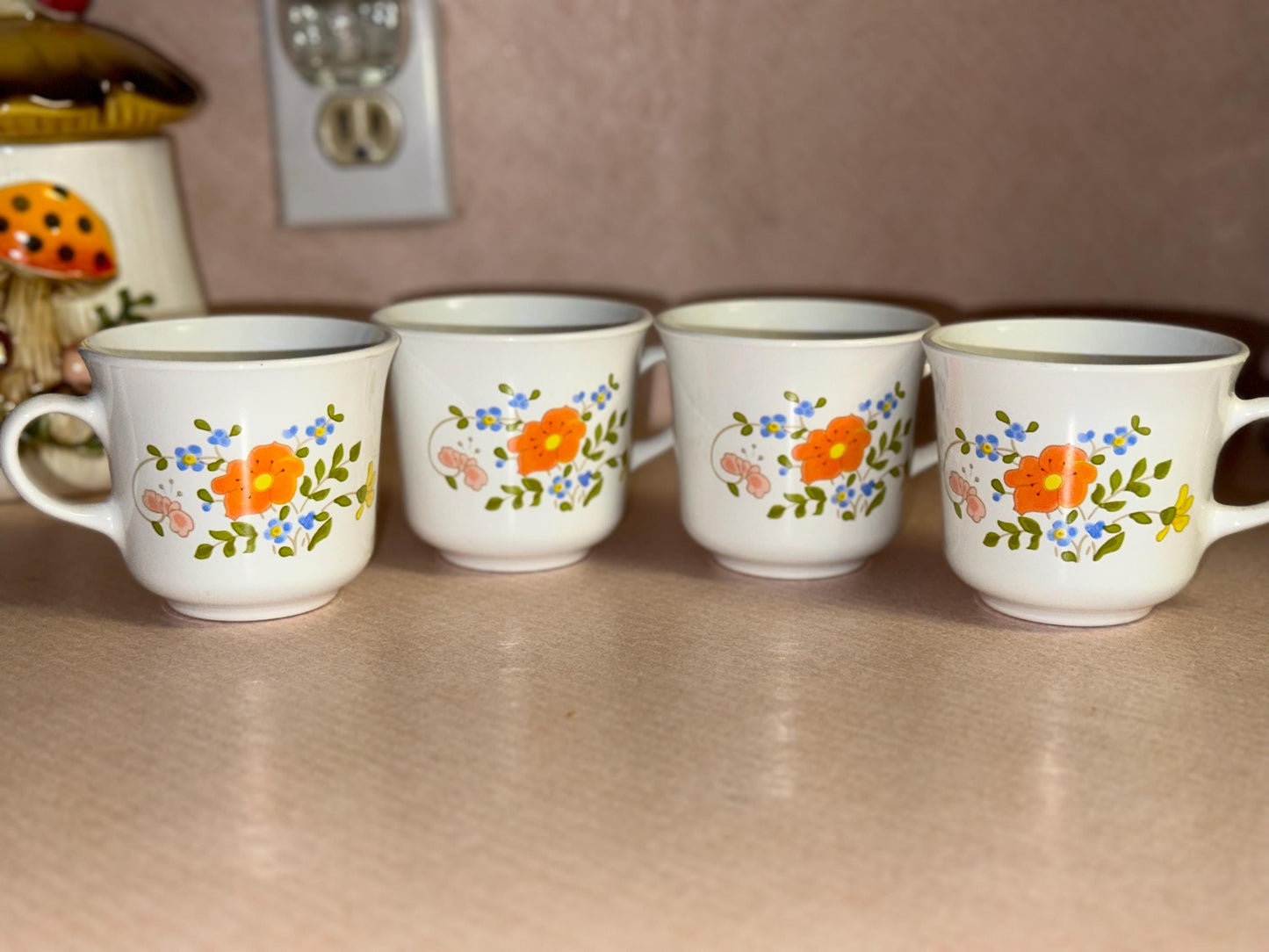 Corningware WILDFLOWER Teapot cups